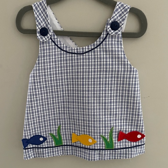 Florence Eiseman Plaid Fish Motif Girls Top Sz 4 - Picture 2 of 6